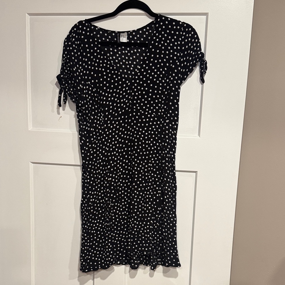 Divided Black and White Polka Dot Dress